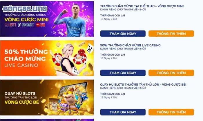 Ưu đãi chào mừng hấp dẫn