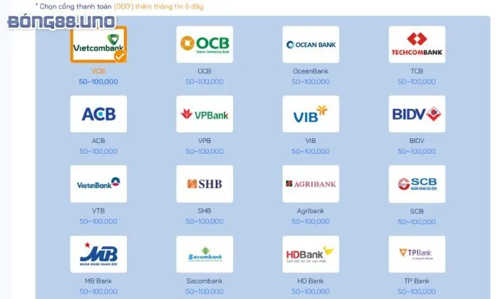 Chọn cổng thanh toán