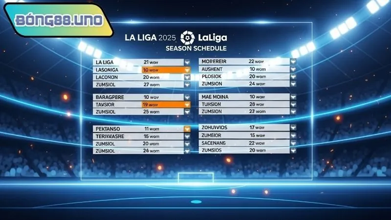 Lịch thi đấu LaLiga 2025 vòng mở màn